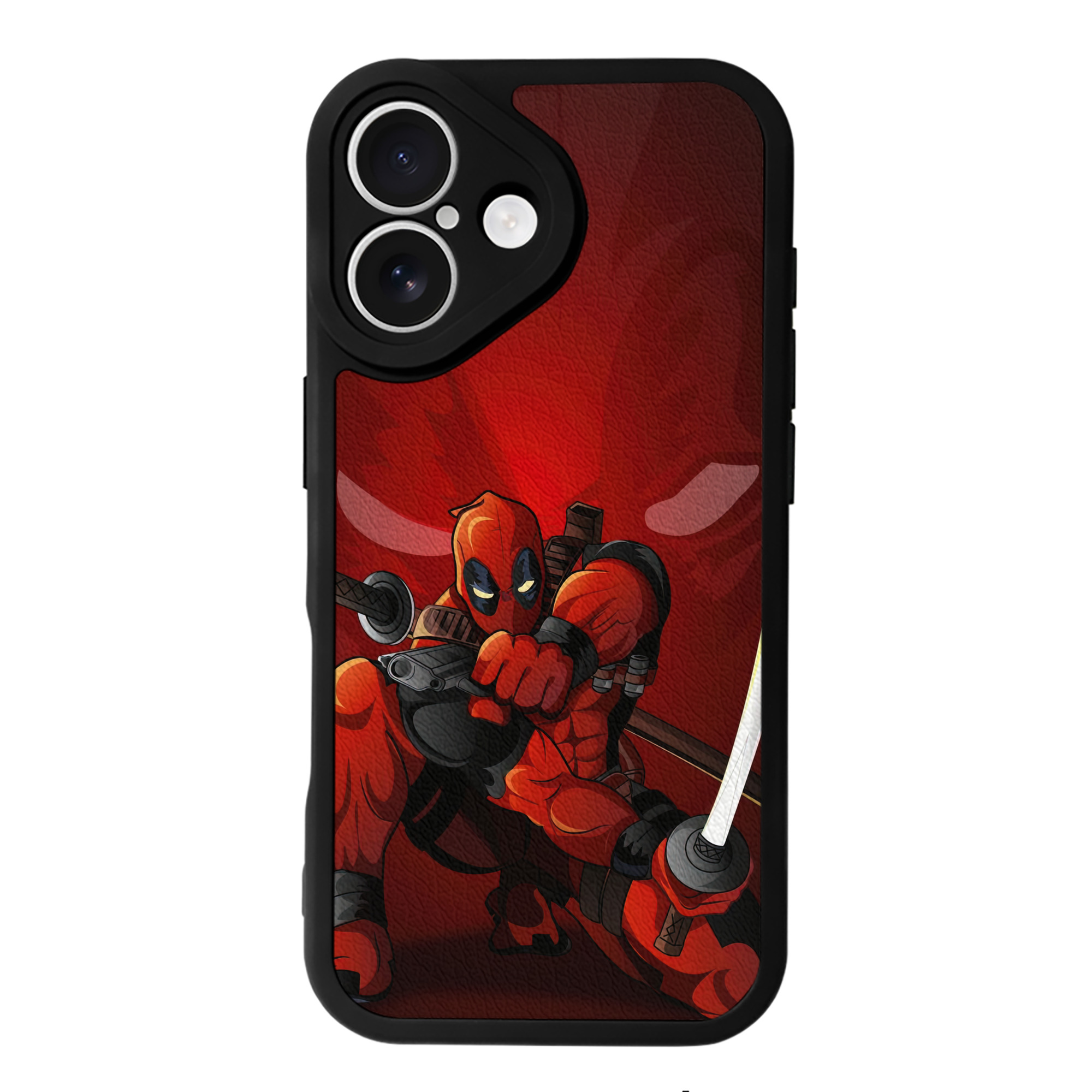 （画像用） Deadpool デッドプール 【iPhone 16シリーズ対応】シリコンスマホケース（レザー調） 材質：シリコン